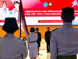 Bupati Sitaro Pimpin Pengukuhan dan Penugasan Paskibraka, 30 Pelajar Pikul Tanggung Jawab Kibarkan Merah Putih
