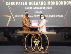 Bupati Bolmong Serahkan LKPD TA 2021 ke BPK RI Perwakilan Sulut