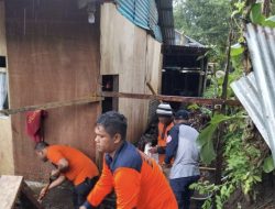 Respon Bencana Alam di Desa Klabat BPBD Bitung Kerahkan Bala Bantuan