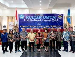 Pelantikan dan Penyampaian Rektor Unima Soal Tugas Guru Profesional