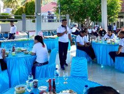 Jalin Silaturahmi, Lanal Tahuna Bersama Insan Pers Lakukan Senam Zumba dan Coffe Morning