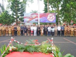 Penjabat Bupati Kumendong bersama Ketua TP- PKK serta Jajaran Pemkab Minahasa Ikuti Upacara Hari Bhayangkara Ke 78