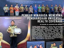 Komitmen Berikan Perlindungan Kesehatan bagi Masyarakat, Pj Bupati Minahasa Terima Penghargaan Universal Health Converage