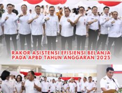 Bupati Robby dan Sekda Lynda Ikuti Rakor Efisiensi Belanja APBD di Ruang Mapalus Kantor Gubernuran