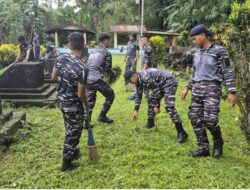 Komandan Lanal Tahuna Pimpin Kerja Bakti di Makam Raja dan Tokoh Masyarakat Yang di Pancung Tentara Jepang