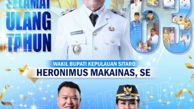 Bupati Kalangit dan Sejumlah Tokoh Sampaikan Ucapan Selamat Ulang Tahun ke-63 kepada Wabup Heronimus Makainas