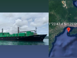 Bermuatan Ratusan Kontainer, KM Oriental Silver Kandas di Selat Lembeh
